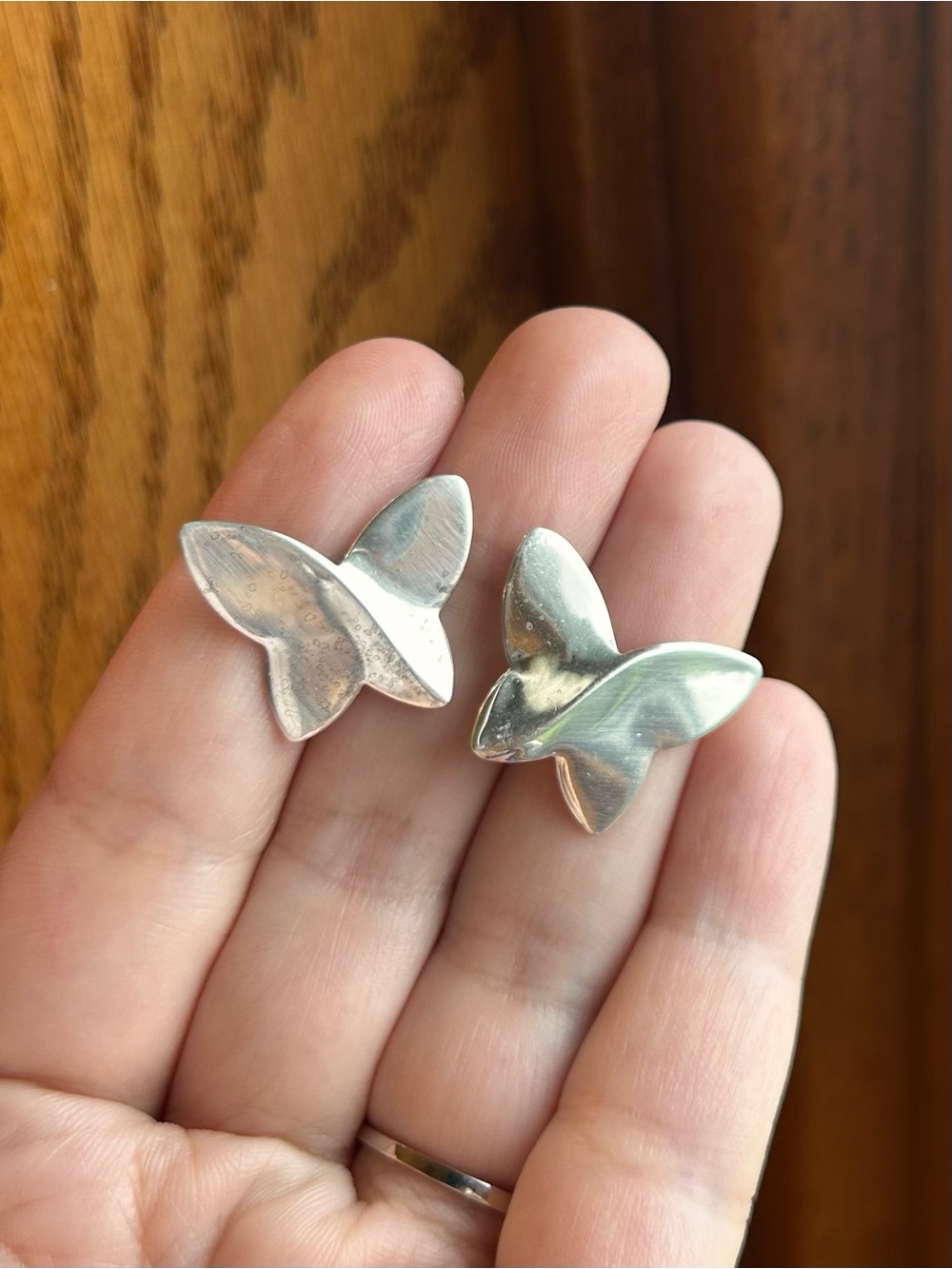 Mod sterling silver butterfly earrings